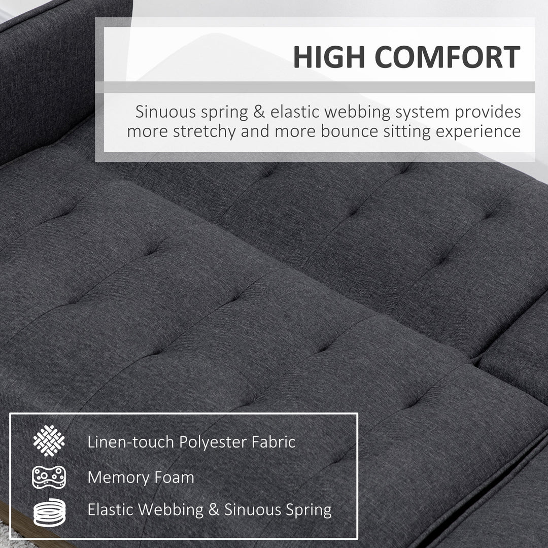 Three-Seater Sofa Bed, with Cupholders - Grey