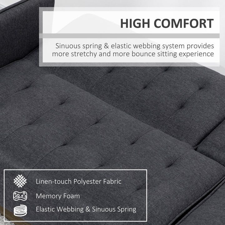 Three-Seater Sofa Bed, with Cupholders - Grey