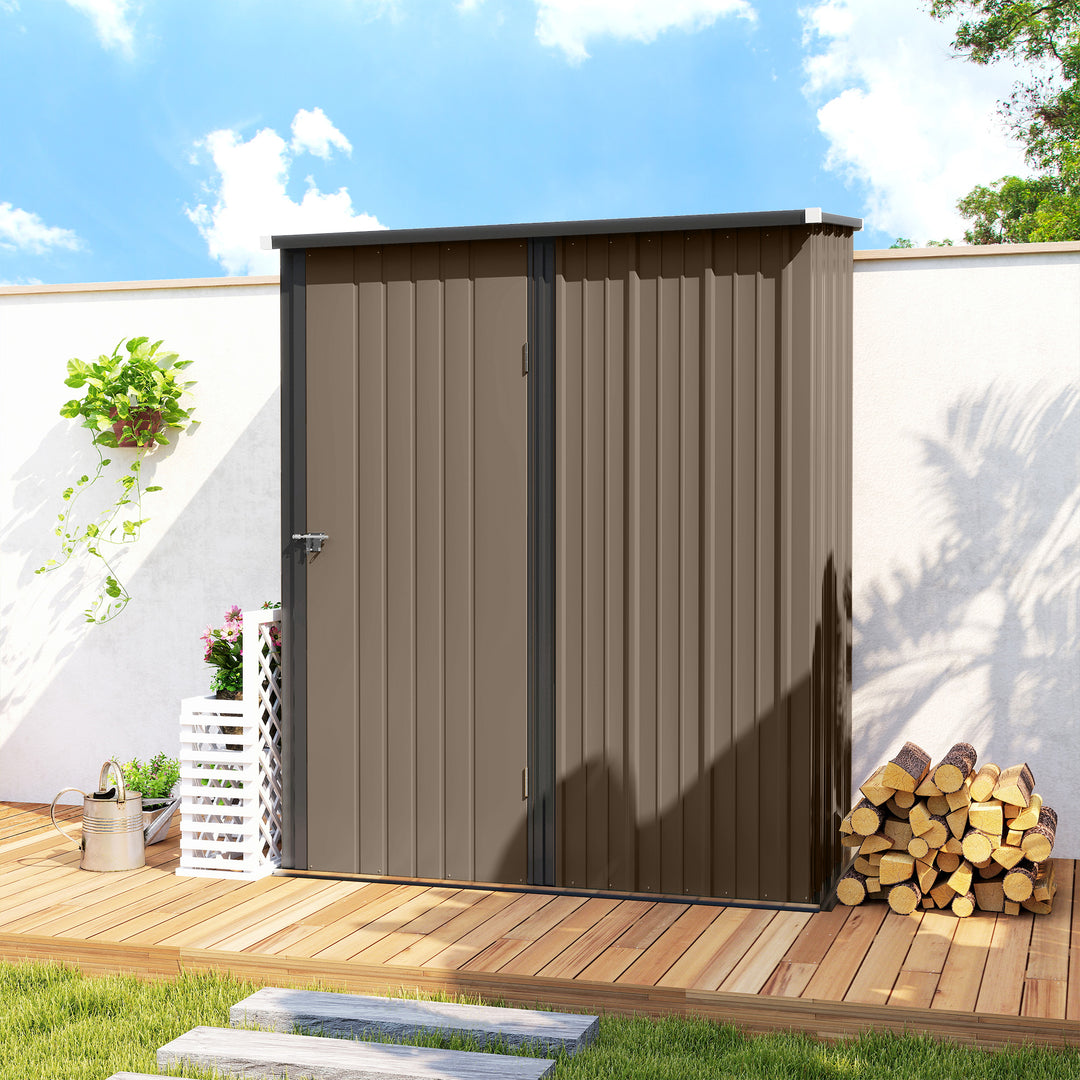 MCL 5.3 x 3.1ft Corrugated Steel Garden Shed - Brown