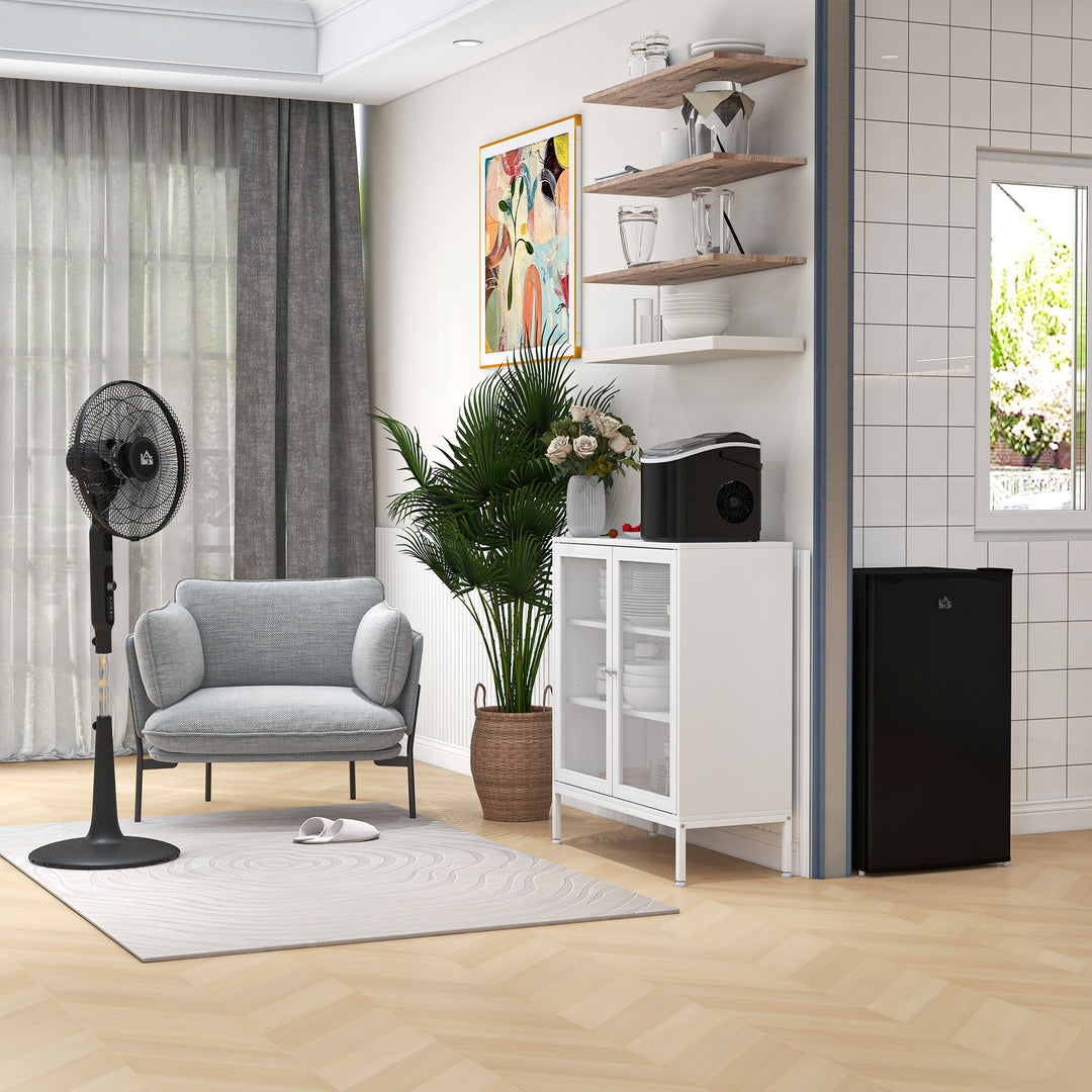 MCL Under Counter Fridge, 91L Small Fridge with Chiller Box, Removable Shelf, Reversible Door, Adjustable Legs, Mini Refrigerator, Black