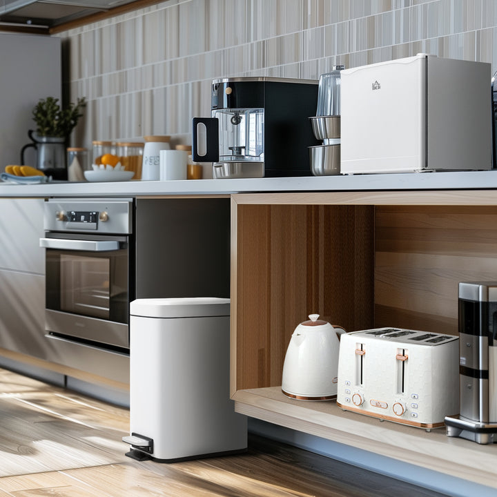 46 Litre Table Top Mini Fridge, Small Fridge with Ice Box, Reversible Door, Adjustable Temperature and Legs for Bedrooms, Home Office, Cream
