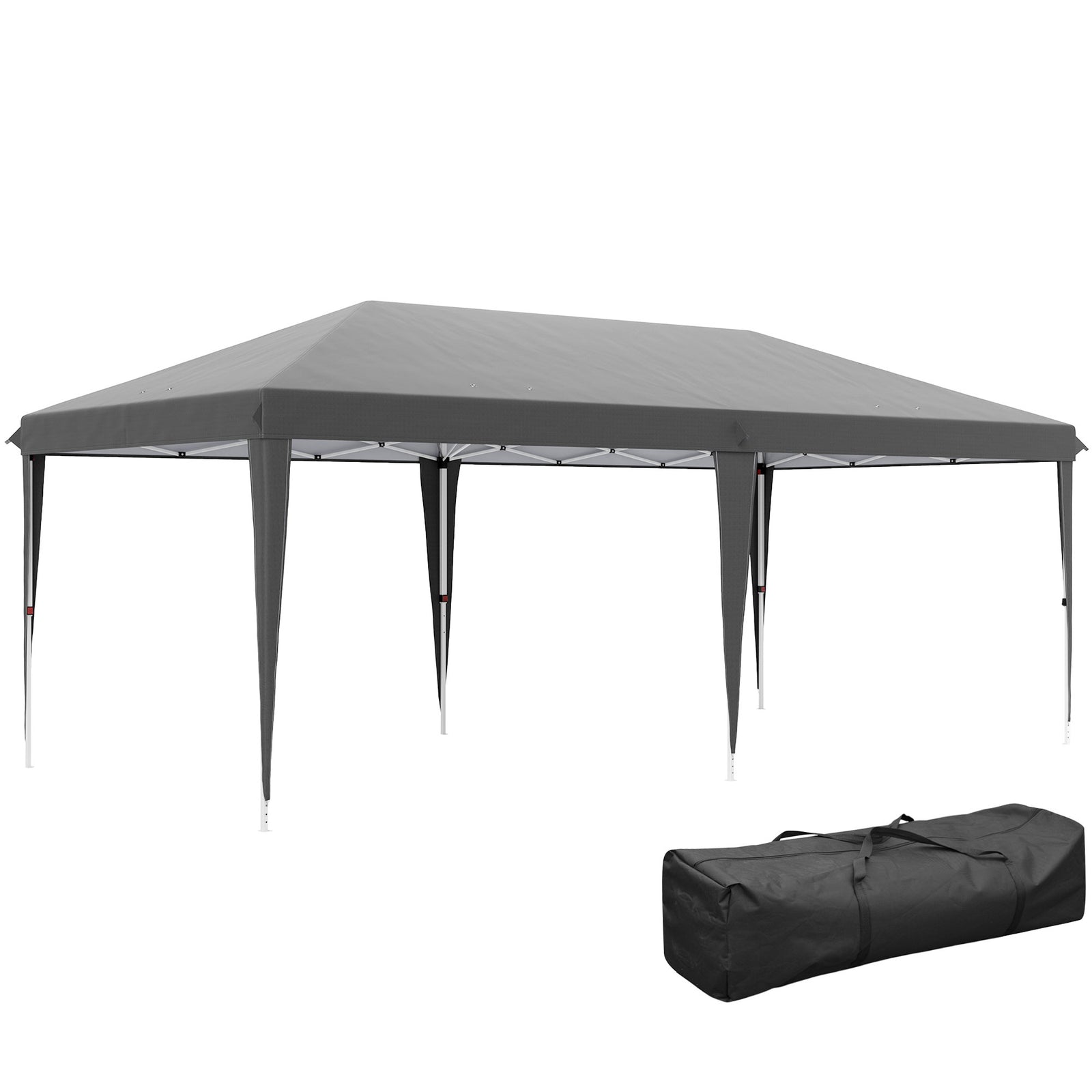 6 x 3 m Pop-Up Steel Frame Gazebo Grey