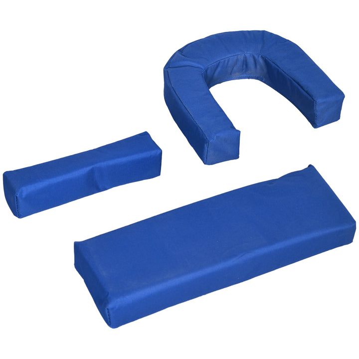 Outdoor Folding Sun Lounger Set of 2 with Face Hole, 4 Level Adjustable Backrest Reclining Garden Lounger, Garden Recliner Sunbed with 600 D Oxford Cloth Seat and Pillow for Beach, Blue