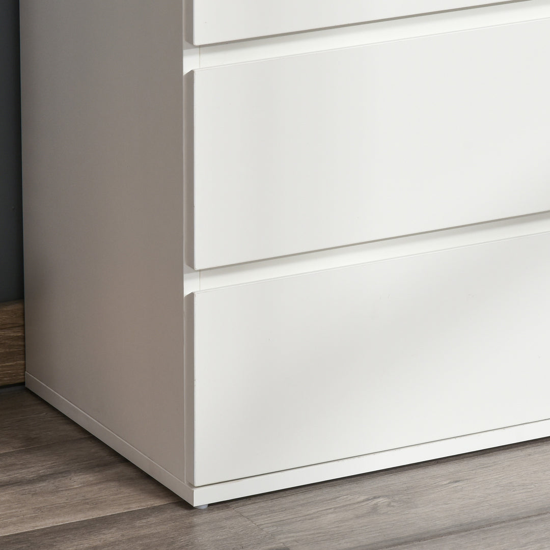 HOMCOM Chest of Drawers: 4-Drawer Storage Cabinet, White Tower Cupboard for Bedroom & Living Room | Aosom UK