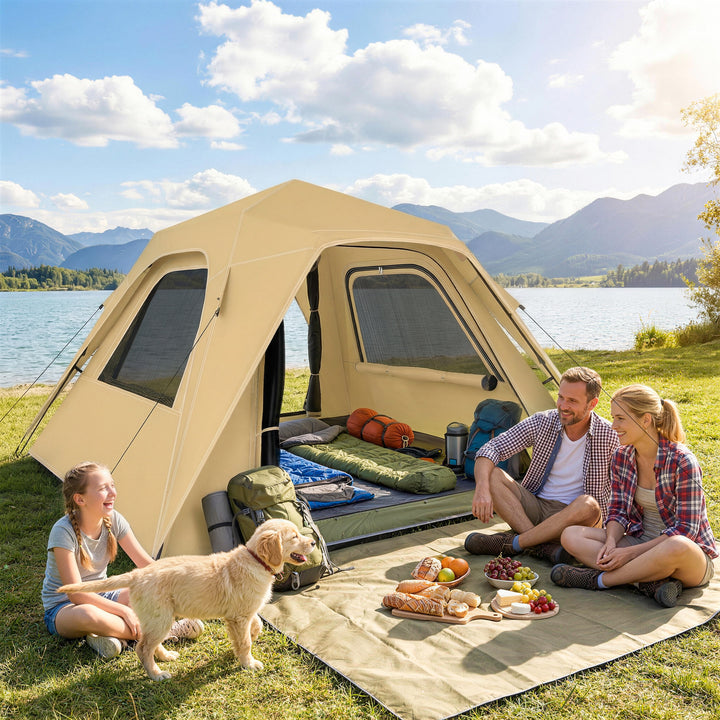 Pop Up Tent 3000mm Waterproof Camping Tents with Mesh Windows 2-3 Peop