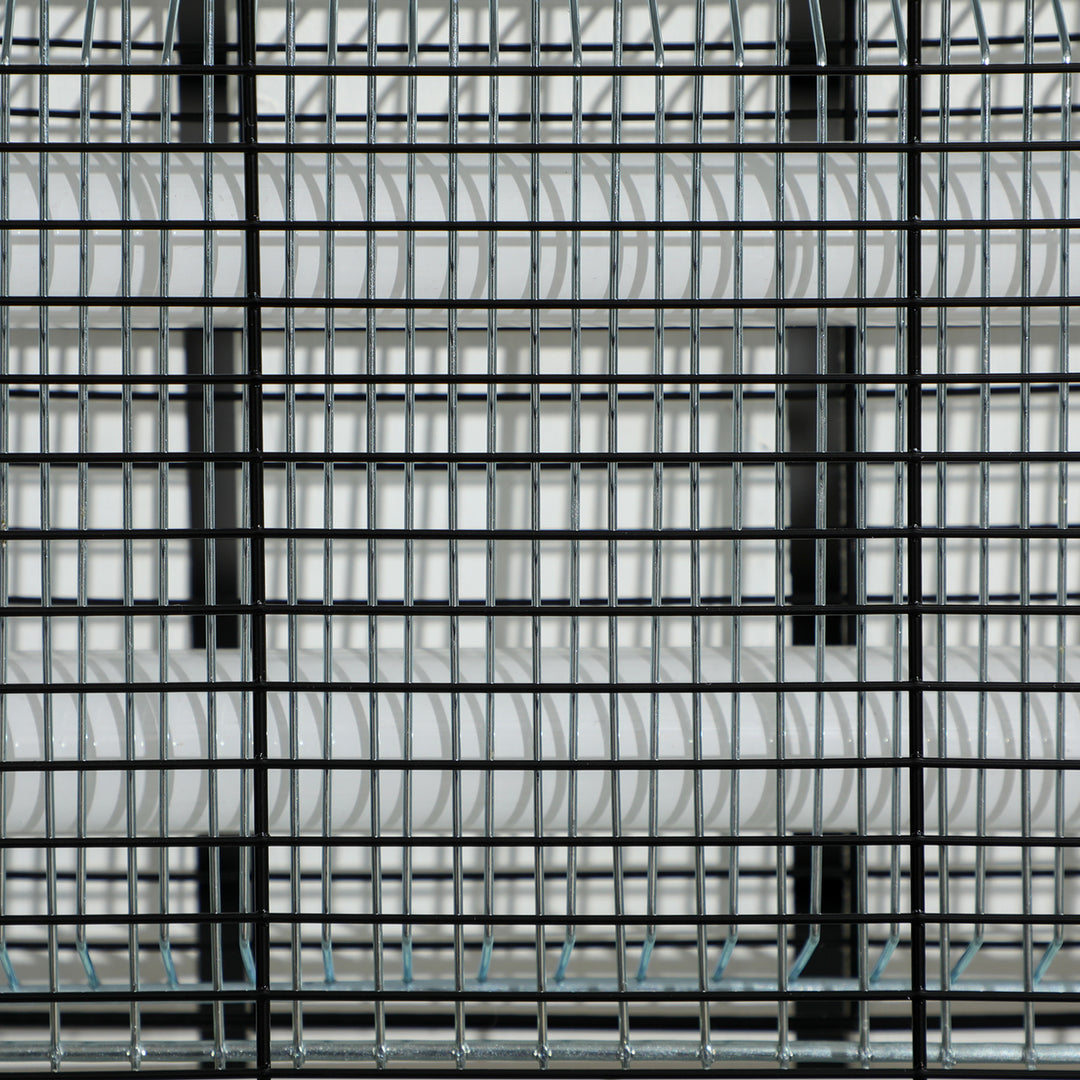 30W Electric Fly Zapper, Bug Zapper with UK Plug, 2 UV Bulbs, Hanging Chain, On/Off Switch and Removable Catch Tray, 60㎡ Coverage Insect Mosquito Killer for Indoor and Outdoor Use, Silver