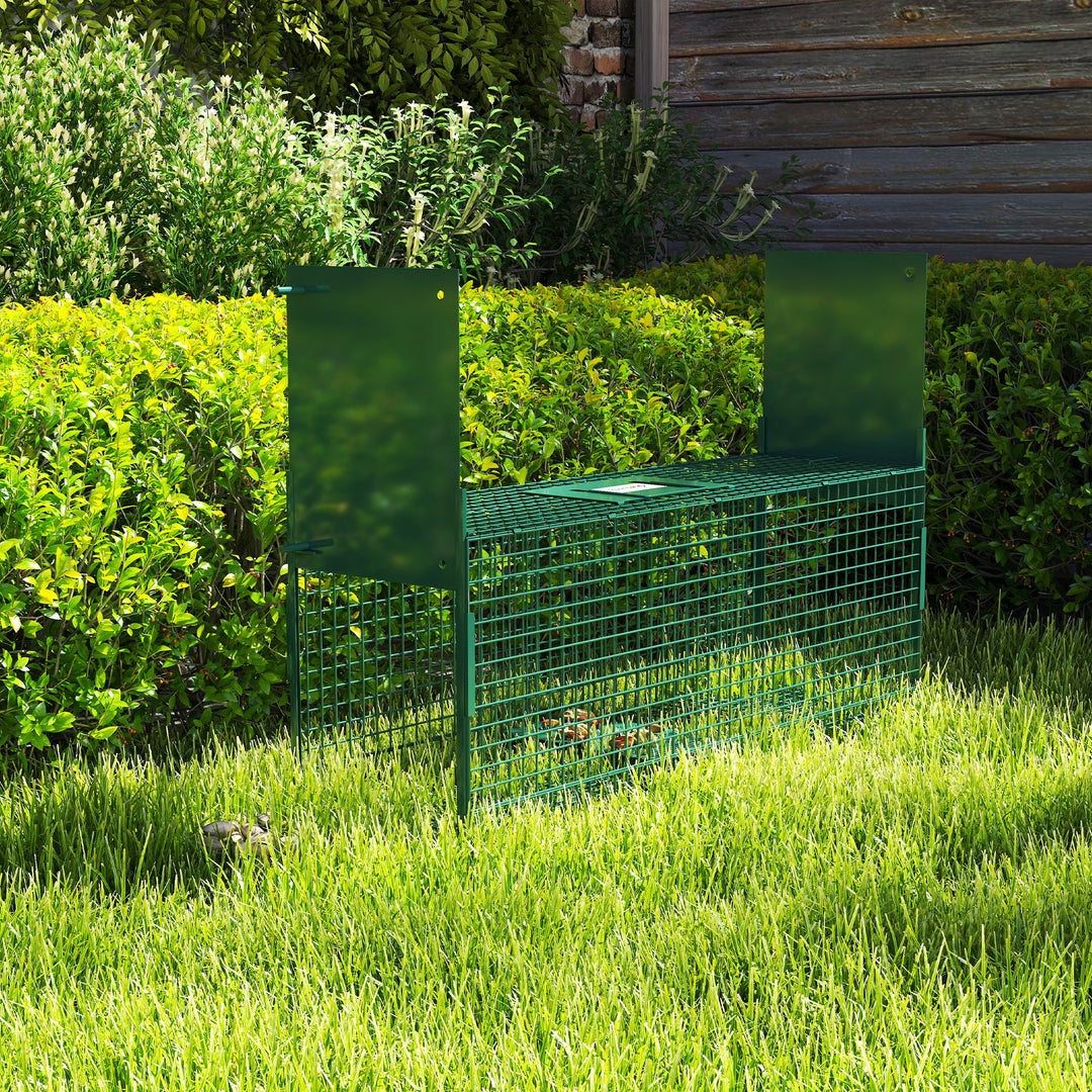 MCL Humane Rat Trap, Squirrel Trap with Double Doors, Live Cage Mousetrap for Indoors & Outdoors, Catch and Release Mice, Rats, Rodents, 60 x 18 x 20 cm, Green