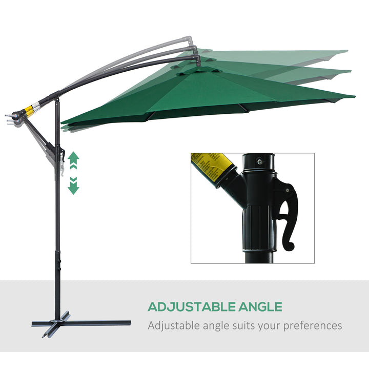 3m Banana Hanging Parasol Umbrella Green