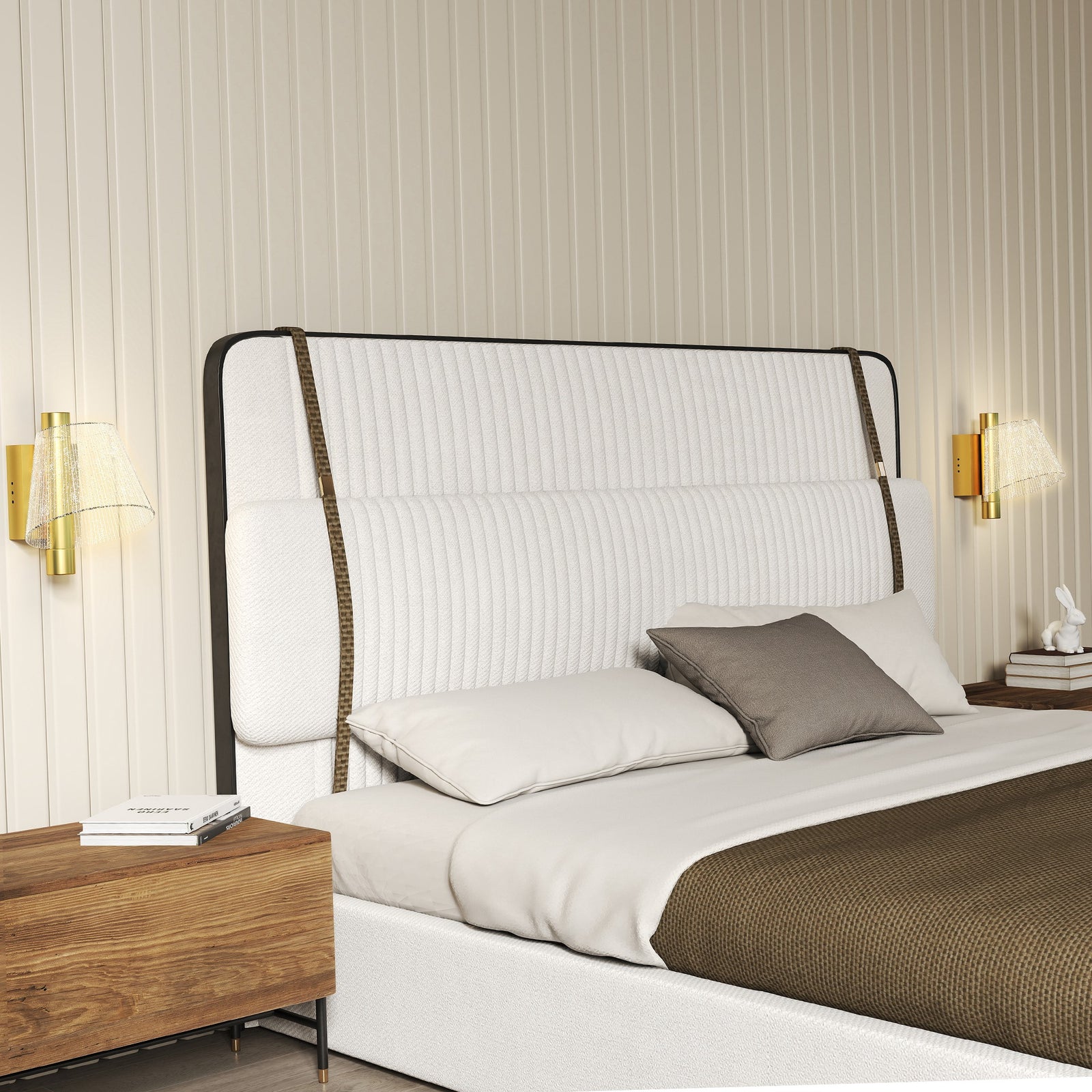 Led Wall Lamp 2 Pack, 5W Modern Indoor Starry Wall Light, Colour Temperature Adjustable 3000K/4000K/6500K, for Bedroom, Living Room, Hallway, Stairs, Gold Tone