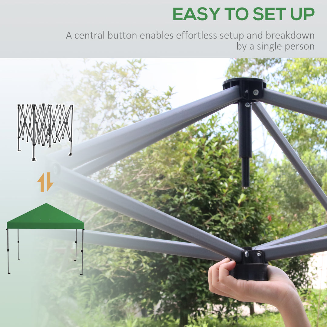 3 x 3m Pop-Up Gazebo, with Accessories - Green
