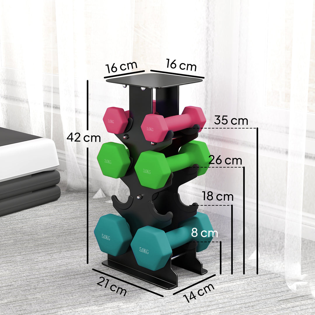 Hex Dumbbells Set with Dumbbell Rack, Non Slip Hand Weights for Home G