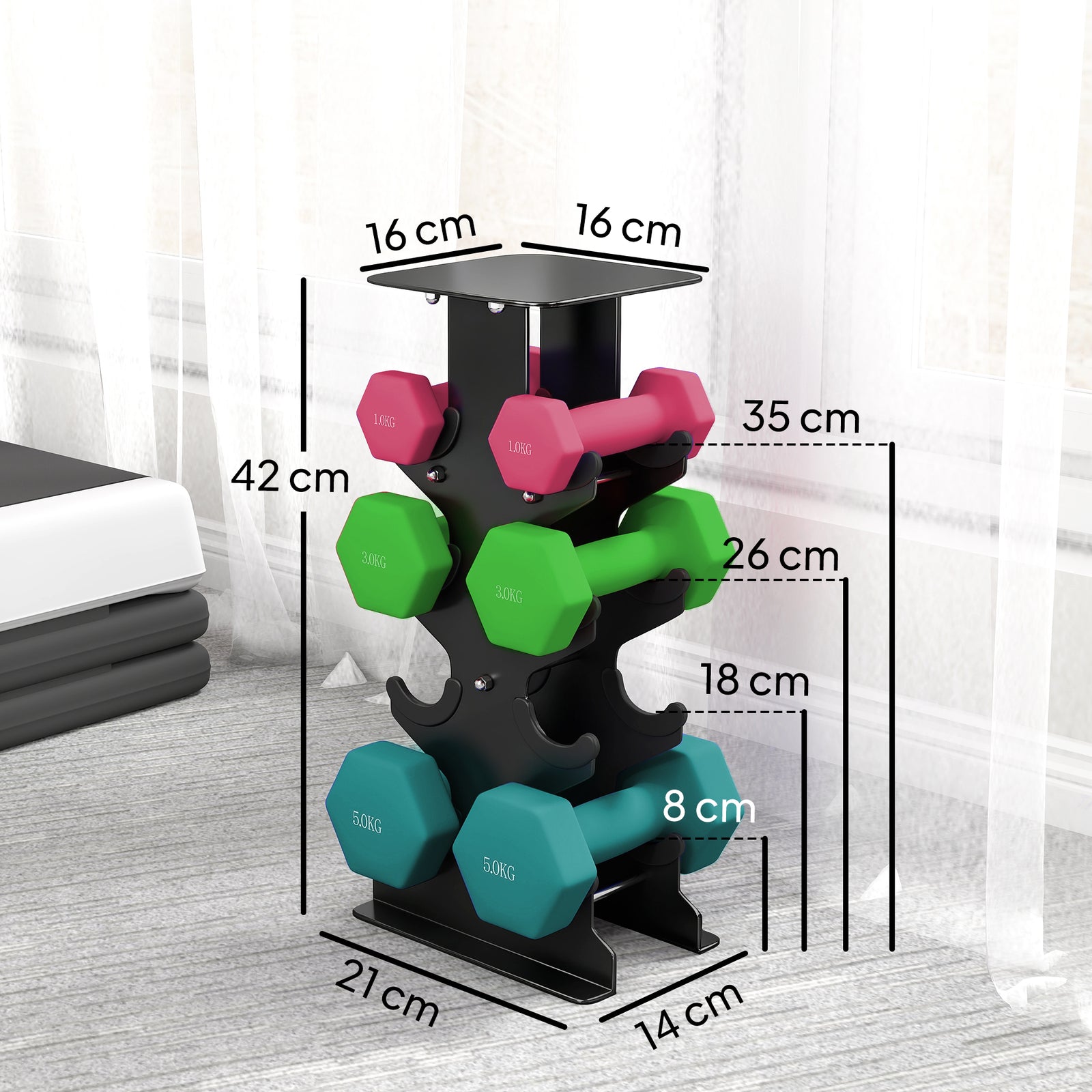 Hex Dumbbells Set with Dumbbell Rack, Non Slip Hand Weights for Home G