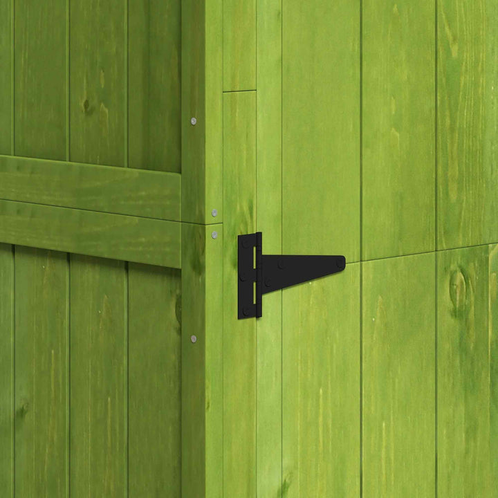 Small Shed, Tall Slim Wooden Garden Shed with 3 Removable Shelves and Roof Hatch, Compact Outdoor Tool Storage Cabinet with Asphalt Roof and Door Latch, 77 x 54.2 x 179 cm, Green