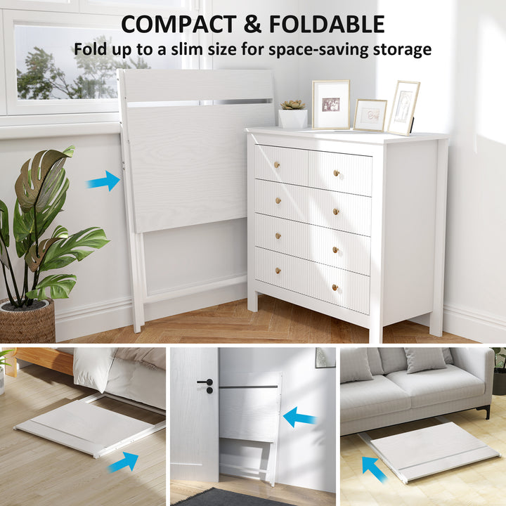81.5 cm Folding Computer Desk with Monitor Shelf - White