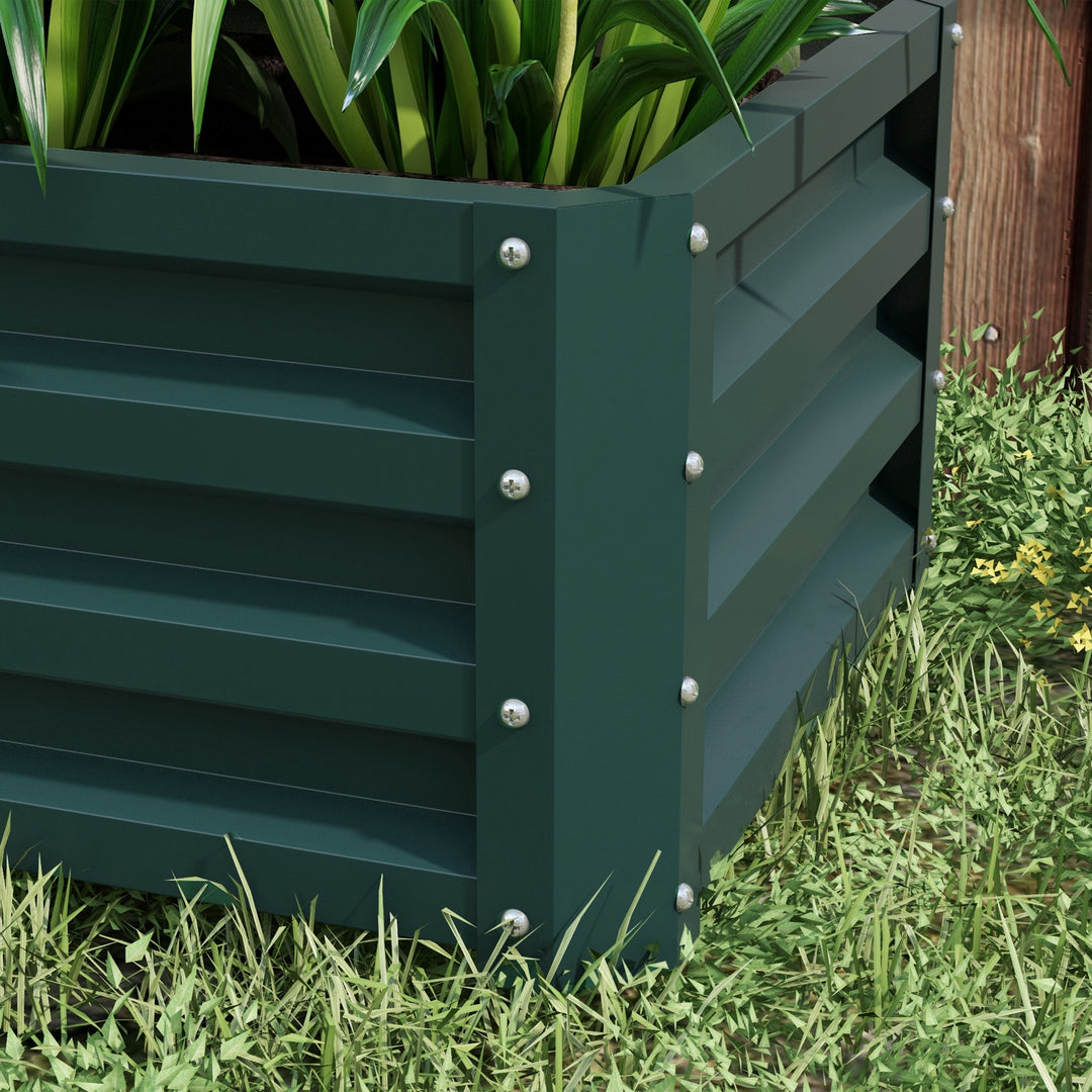 Set of Two 110 x 65cm Steel Planter Boxes - Green