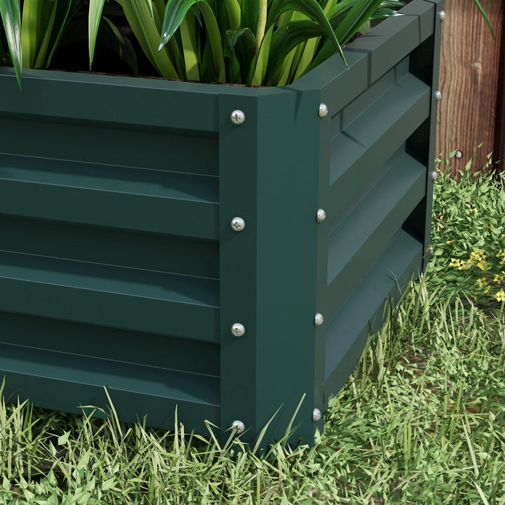 Set of Two 110 x 65cm Steel Planter Boxes - Green