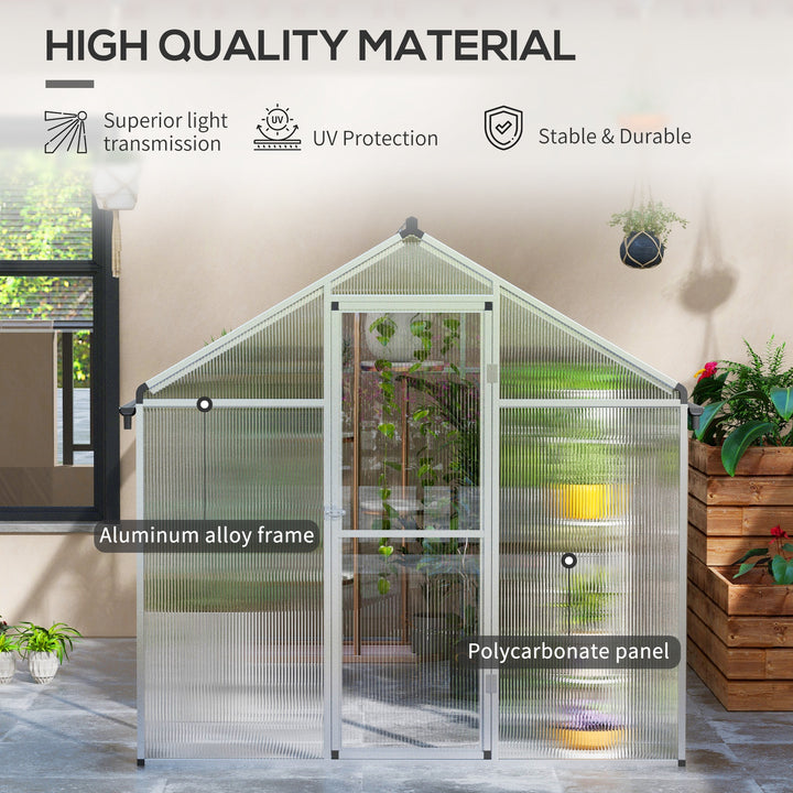 10 x 6ft Aluminium Frame Walk-In Greenhouse
