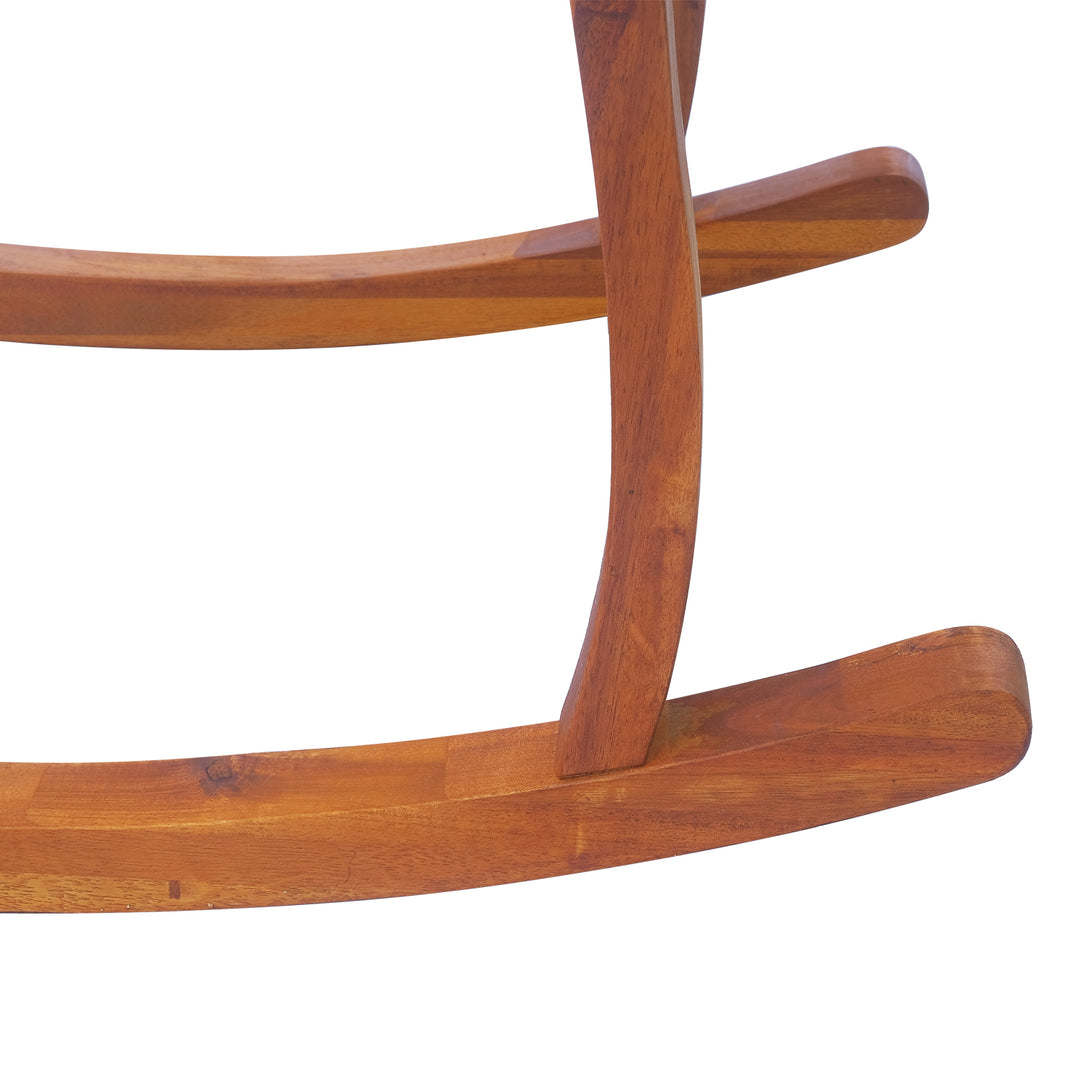 Outsunny Rocking Chair, Acacia Wood, Indoor/Outdoor Use with Cushion, Traditional Design