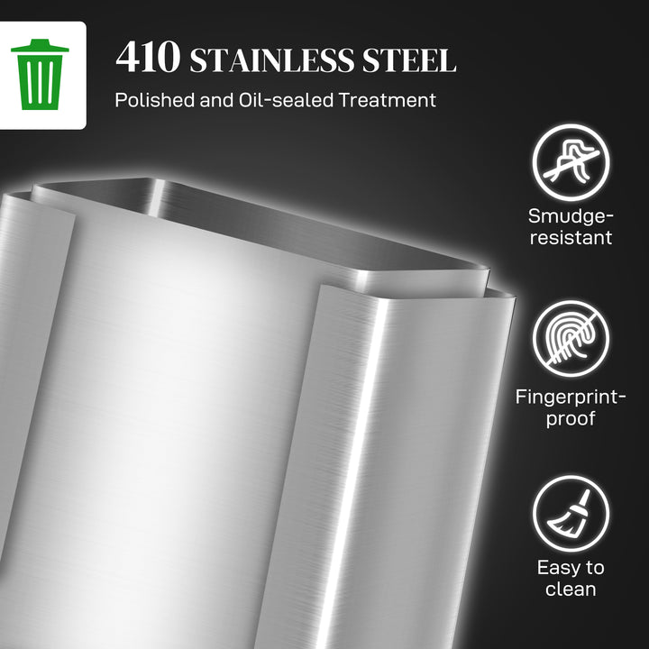 40L Dual Compartment Stainless Steel Bin, with Deodoriser Holders - Si