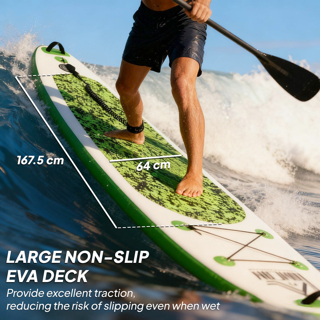 MCL Inflatable Stand Up Paddle Board, 10' x 30" x 4", Non-Slip SUP, with ISUP Accessories, Hand Pump, 3 Fins, Adj Paddle for Youth Adult Beginners/Experts