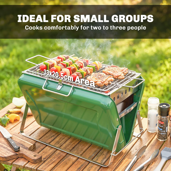 Charcoal BBQ Grill Portable Stainless Steel Barbecue with Tilting Grat