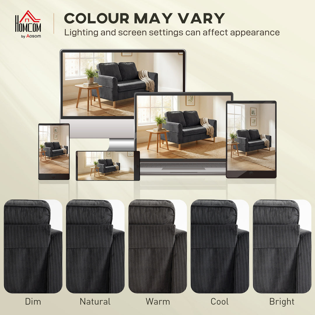 2 Seater Sofa, 140 cm Loveseat Sofa with Spring Cushions, Metal Legs, 