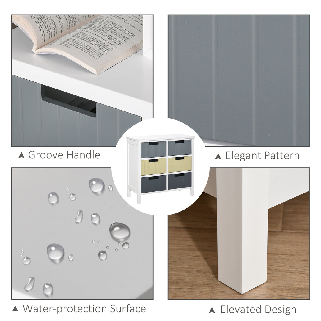 MCL 6 Drawer Storage Tower, Dresser Chest with Wood Top, Organiser Unit for Closets Bedroom Nursery Room Hallway