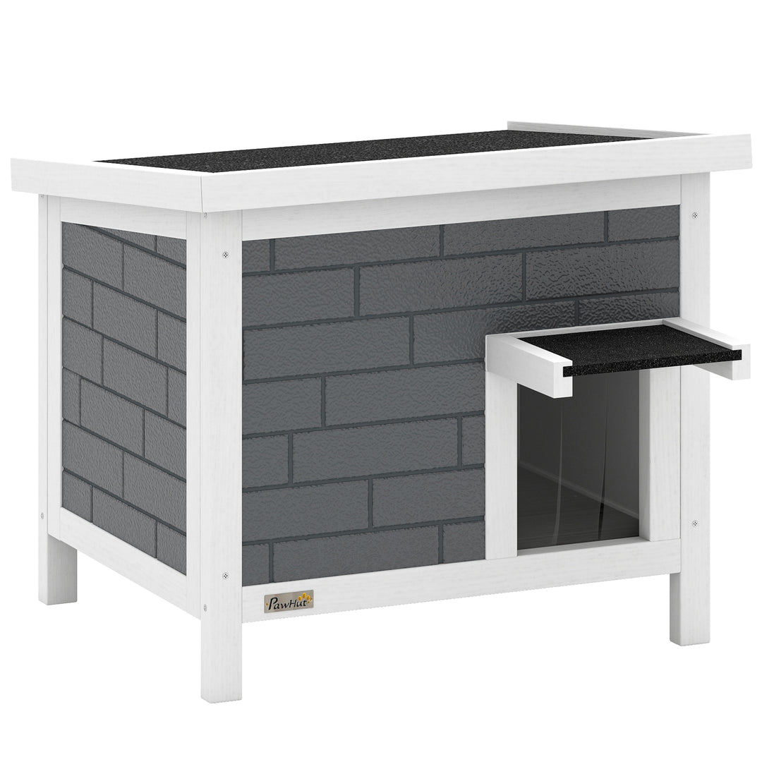 Outdoor Cat House Insulated with Openable Roof, Weatherproof Feral Cat Shelter for Rabbits, Cats