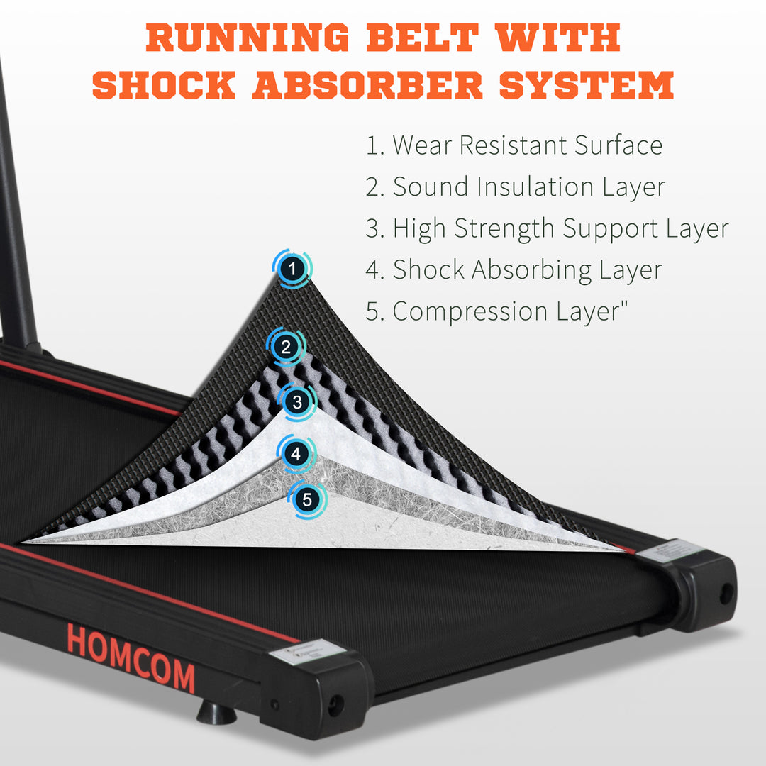 HOMCOM Folding Walking Treadmill for Home, Office, Fitness Studio, Training Room Aerobic Walking Exercise Machine LED Display