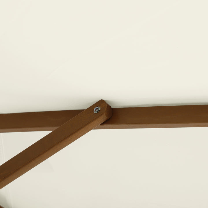 MCL 2.5m Patio Umbrella, Wood Garden Parasol, Sun Shade with 6 Ribs and Top Vent for Outdoor, White