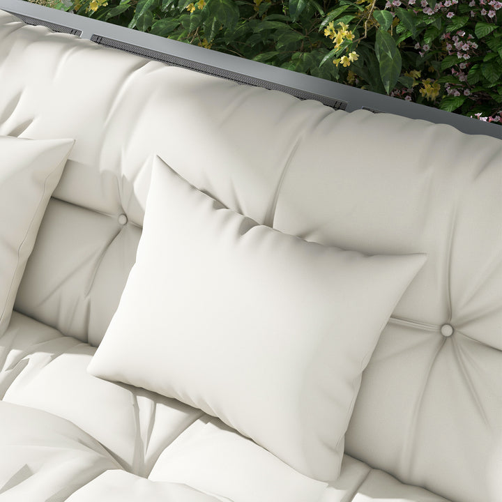 Back and Seat Cushion Replacement with 2 Pillows, Patio Chair Cushions Set with Ties, White