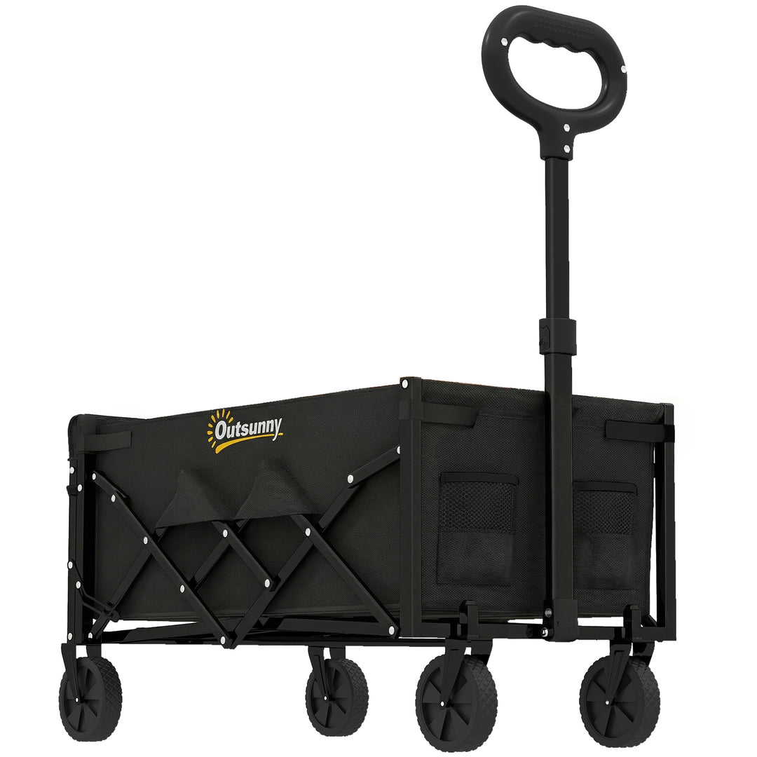 60L Foldable Festival Trolley on Wheels, Collapsible Wagon Cart with D