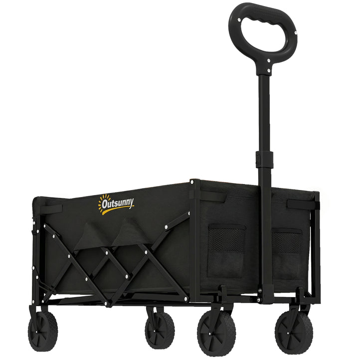 60L Foldable Festival Trolley on Wheels, Collapsible Wagon Cart with D