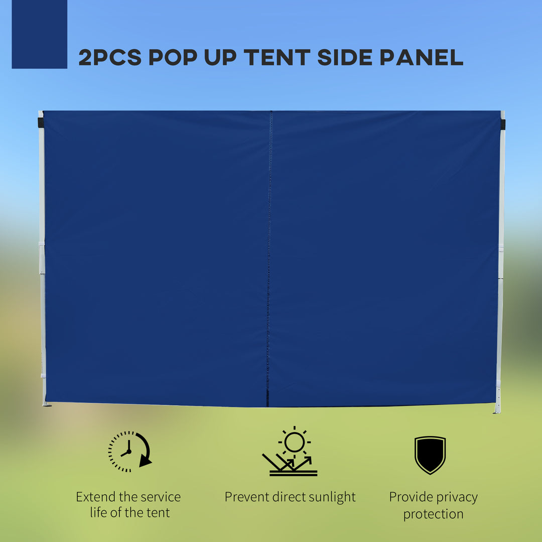 3 Meters Gazebo Replaceable Exchangeable Side Panel Wall Panels Walls With Window, Blue
