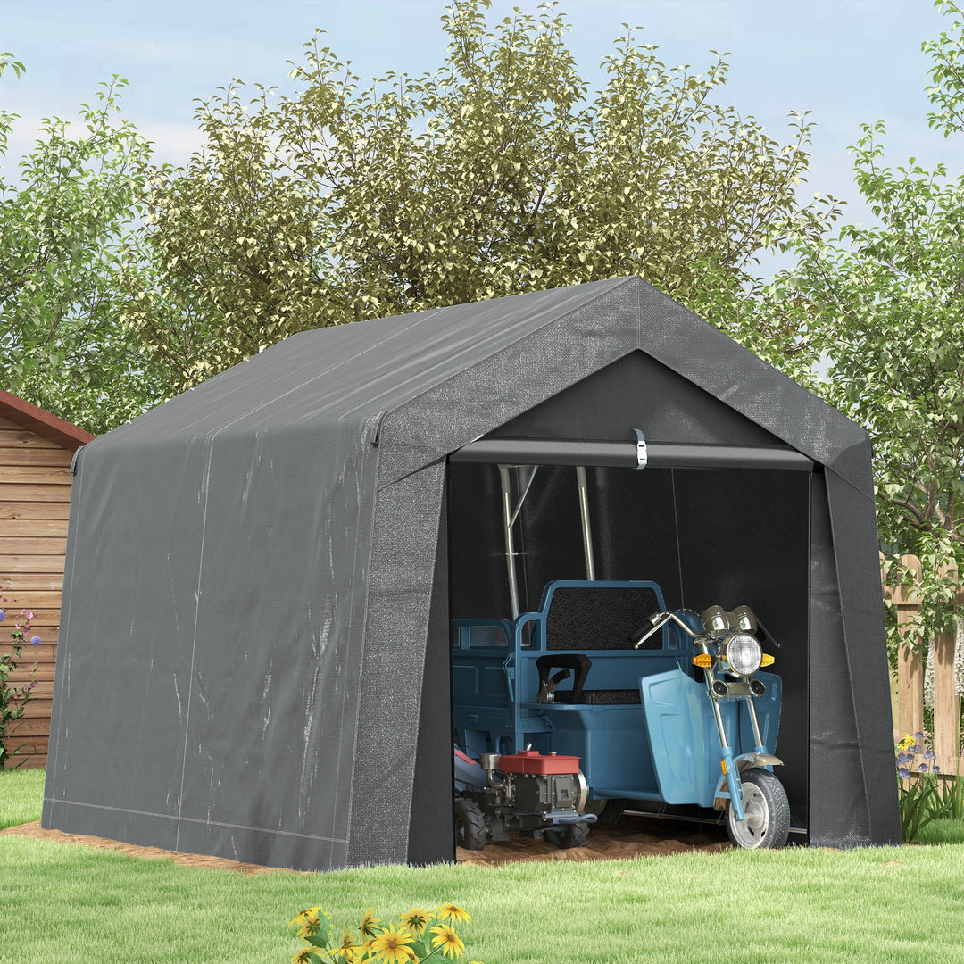 Outsunny 3 x 3(m) Waterproof Portable Shed, Garden Storage Tent with Ventilation Window, for Bike, Motorbike, Garden Tools