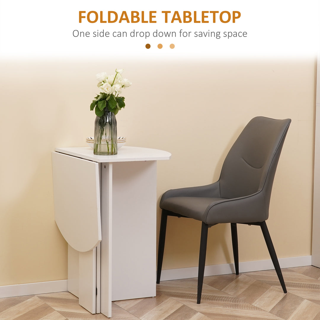 Four-Person Drop Leaf Dining Table - White