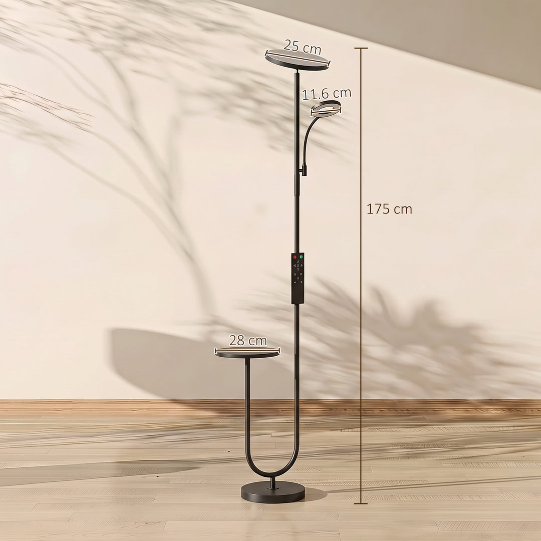 Uplighter Floor Lamp with Table and Reading Light, Dual Light - view 3