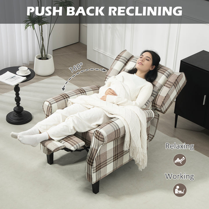 160° Reclining Armchair, with Footrest - Brown
