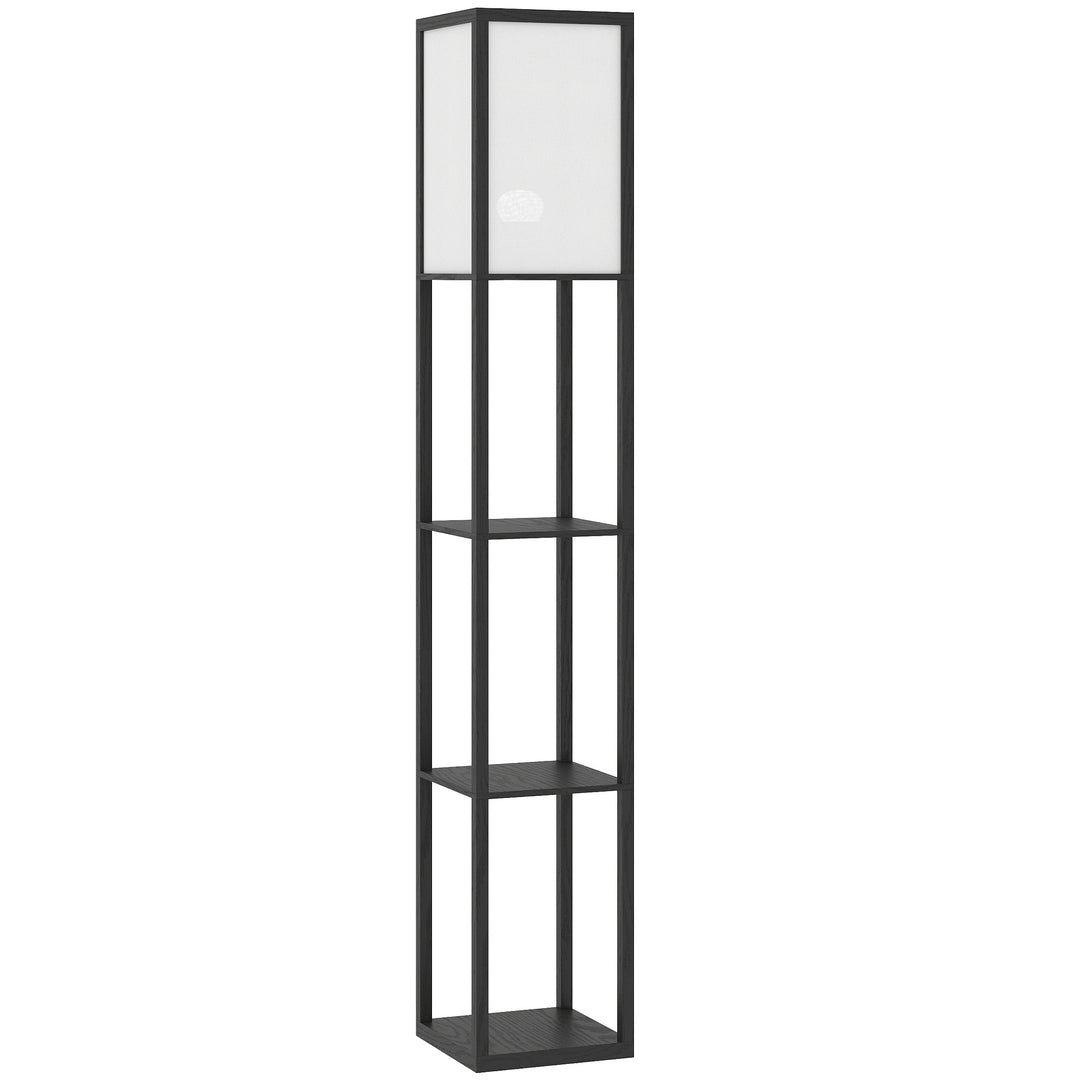 Floor Lamp with Shelves, 3 Layer Column Modern Standing Lamp for Livin