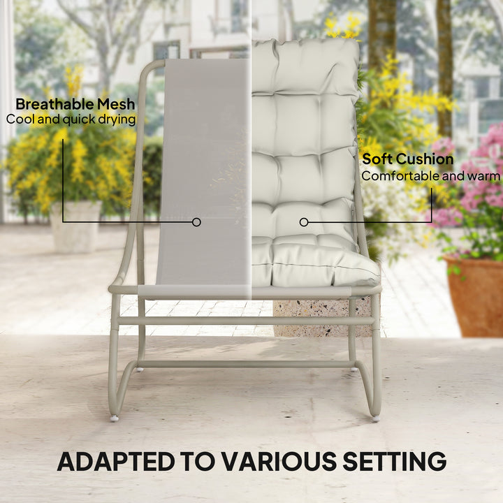 Bistro Set for Garden, 3 Piece Outdoor Table and Chair with Footstool 