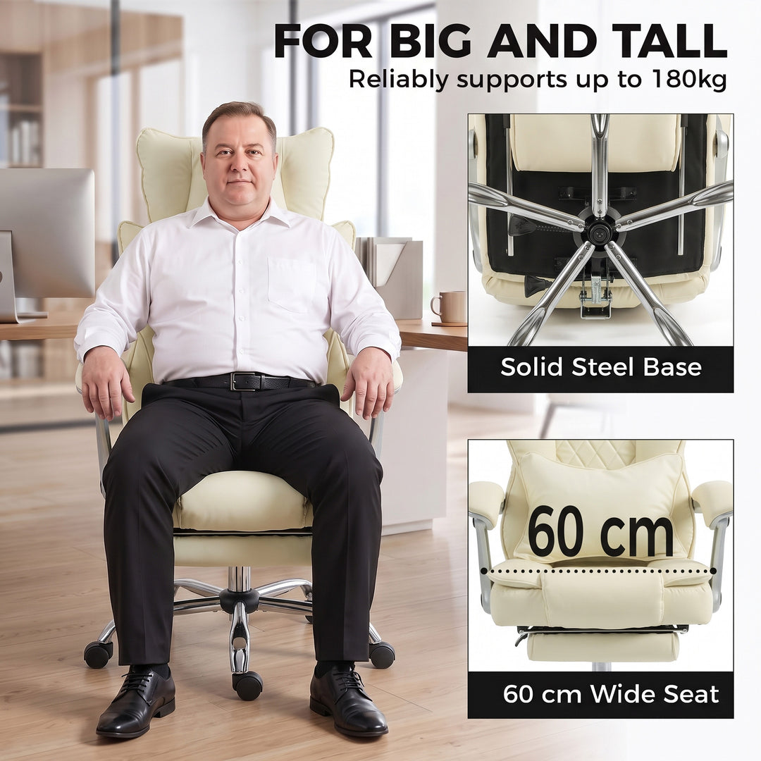 Executive Office Chair, PU Big and Tall Office Chair 180 kg with Wide - view 4