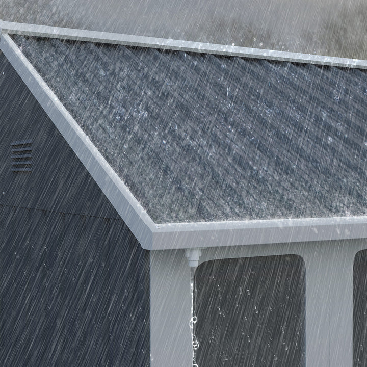 7 x 6ft Galvanised Garden Shed, with Latch - Dark Grey