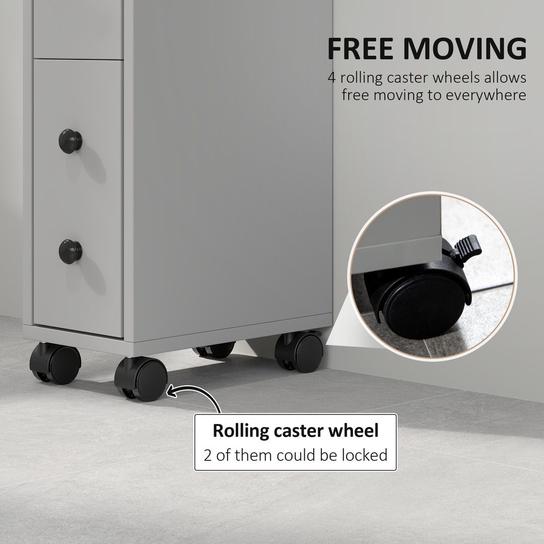 Slimline Bathroom Storage Cabinet - Grey