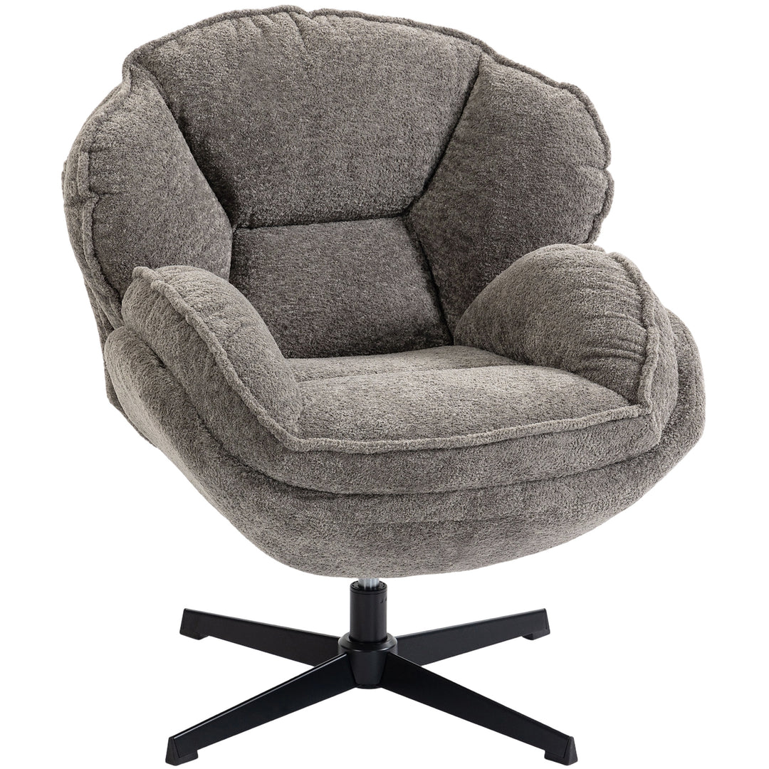 Modern Wingback Accent Chair, Velvet Armchair with Four-Star Base, S-S