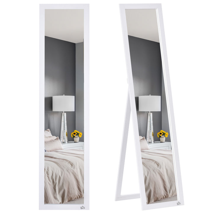 HOMCOM Full Length Mirror for Bedroom, Free Standing Dressing Mirror, Wall Mirror for Living Room, 37 x 154 cm, White