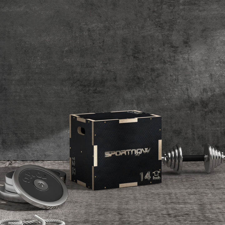 Multi-Faceted Jump Box, Wooden Step Up Box, for Home, Gym, Exercise, B