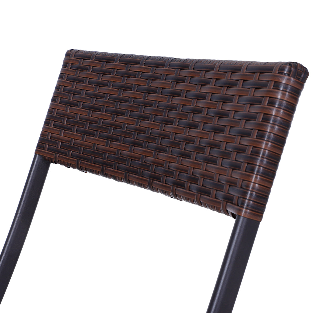2-Seater Rattan Bistro Set: 1 x table, 2 x chairs-Brown
