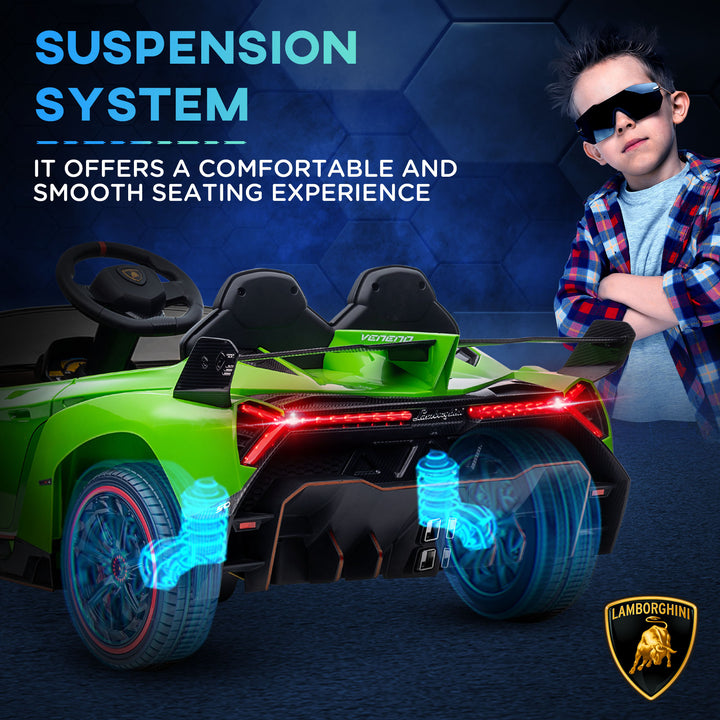 Lamborghini Veneno Licensed Electric Ride-On Car, with Remote, Music, Horn - Green