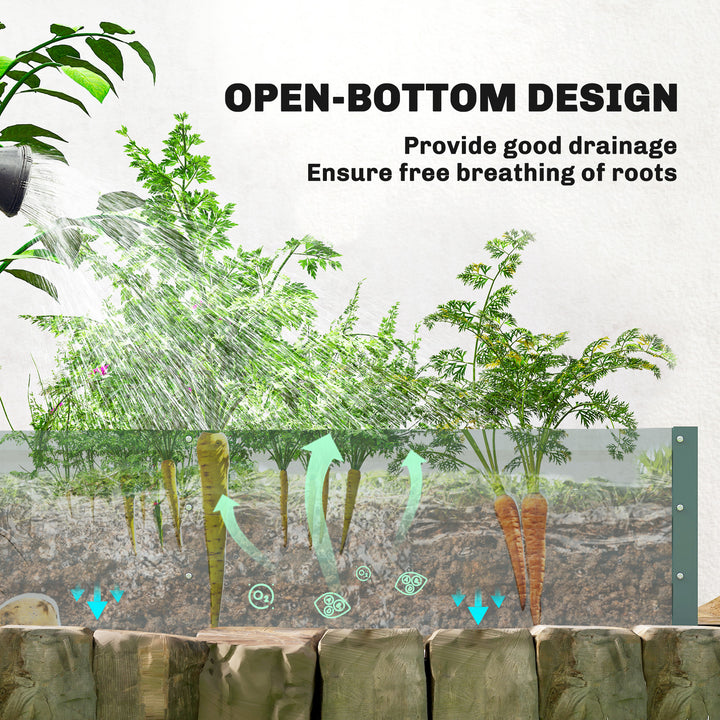Small Greenhouse with Raised Garden Bed, Galvanised Walk-in Greenhouse with Roll Up Windows, 141 x 141 x 190 cm