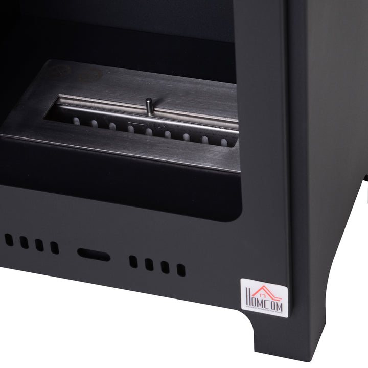 Freestanding Ethanol Fireplace, Bioethanol Fire with 0.9L Tank, 3 Hours Burning Time for Indoor, Black
